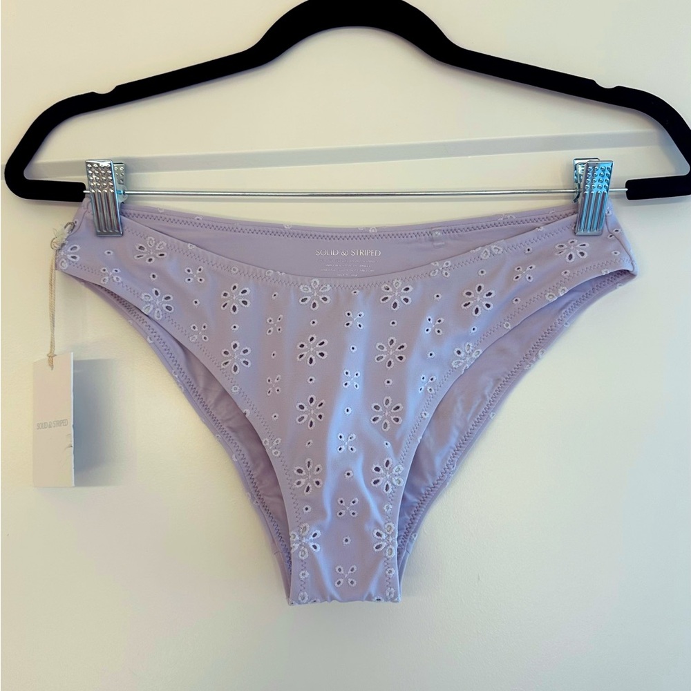 SOLID & STRIPED Lavender Eyelet Bikini Bottoms S